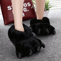 Women's Bear Paw Faux Fur Slippers – Cosy Animal House Shoes Novelty House Slippers Axl WD40Black ONE SIZE