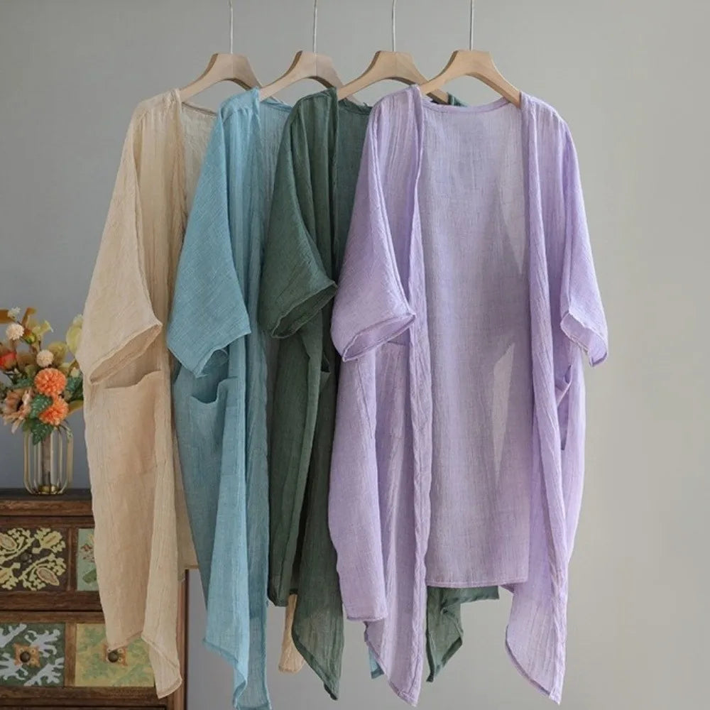 Women's Loose Open-Front Knit Cardigan – Summer Cover-Up Knit Cardigan Axl