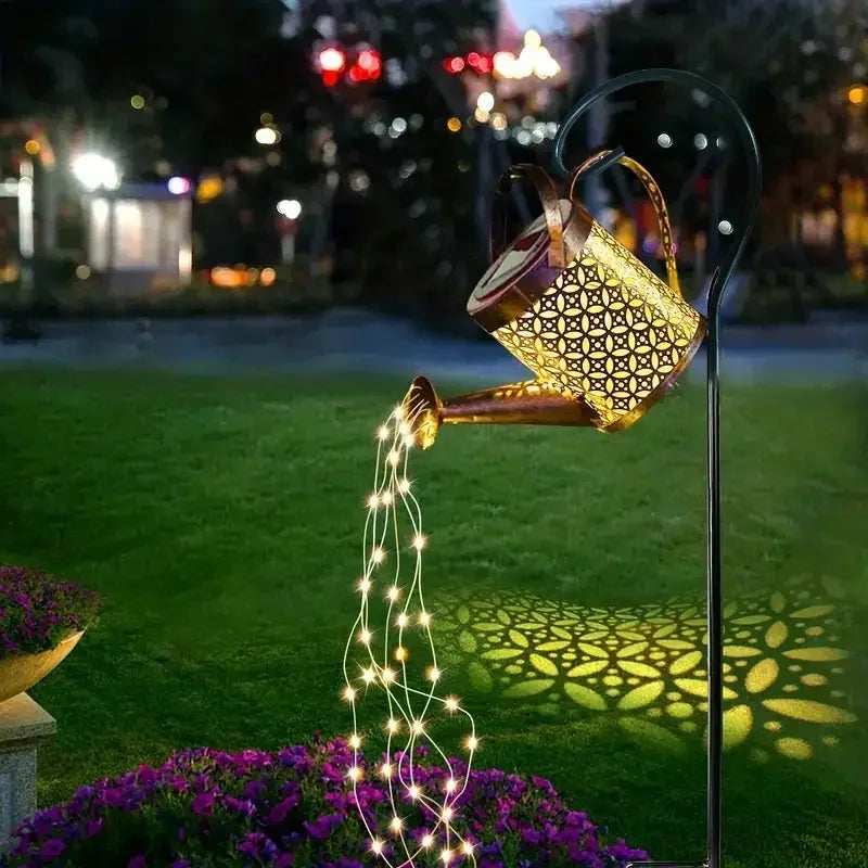 Solar Watering Can LED Garden Light | Retro Iron Stake Decor Solar Garden Light Axl Warm White Light