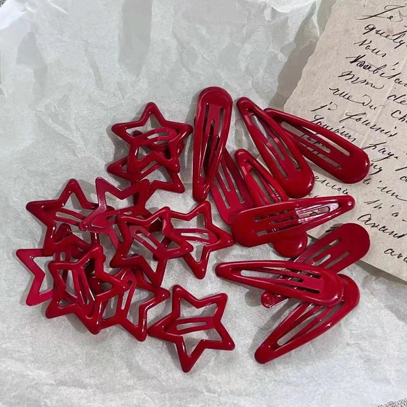 5-Pack Red Star Metal Snap Hair Clips – Fashion Barrettes Hair Clips Barrettes Axl