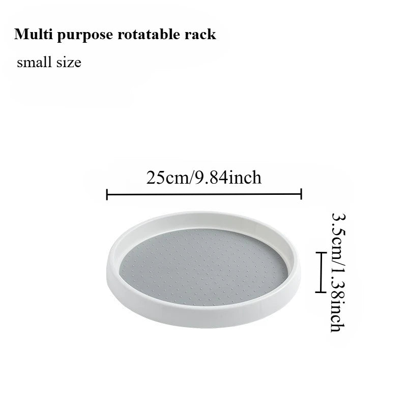 360° Rotating Spice Rack – Non-Slip Kitchen Organizer Tray Rotating Spice Rack Axl Grey White S