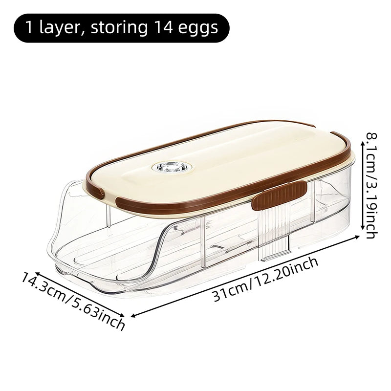 Auto Rolling Egg Rack – Fridge Egg Storage Holder 1–3 Layers Egg Storage Rack Axl Large-1st floor