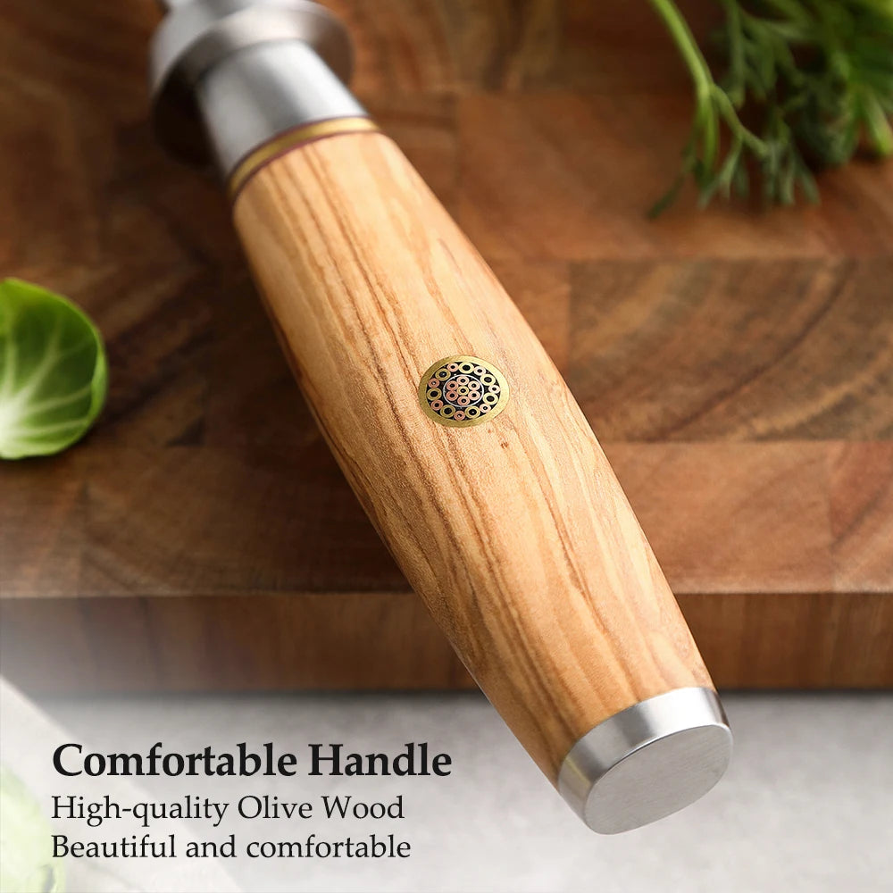 XINZUO Diamond Knife Sharpening Rod | Olive Wood Handle Knife Sharpening Rod Axl
