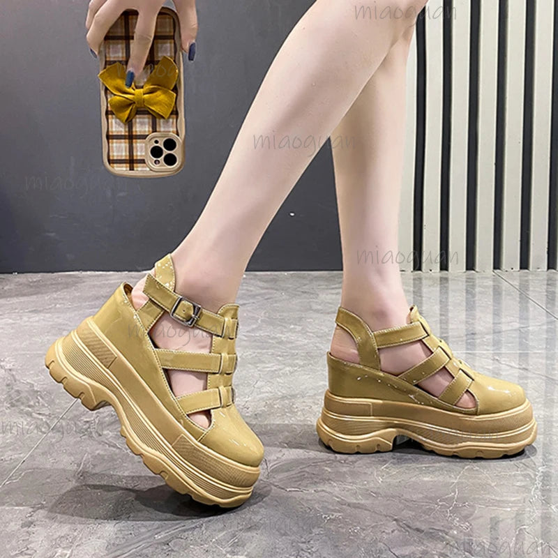 Women's Platform Wedge Sandals – 11cm High Heel Roman Style Platform Wedge Sandals Axl