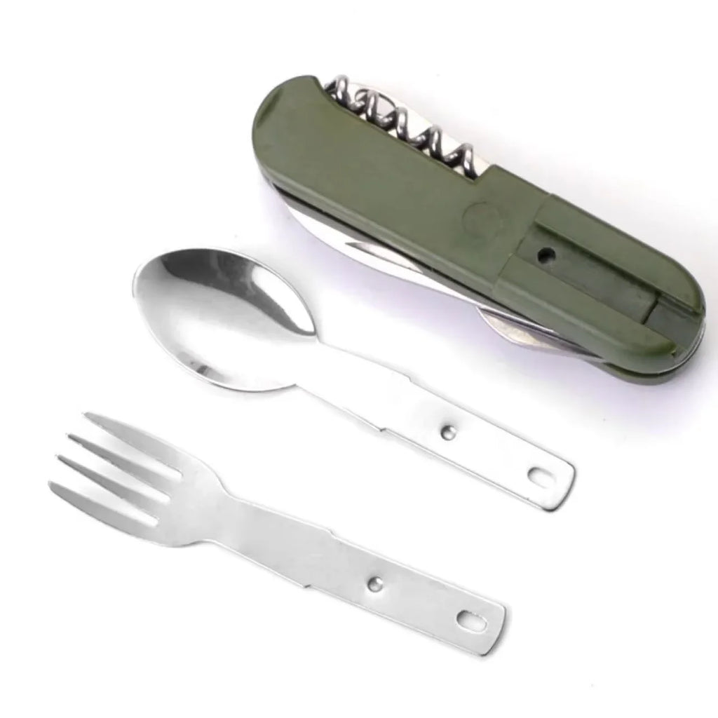 Folding Camping Cutlery Set – Stainless Steel Fork Spoon Knife Camping Cutlery Set Axl