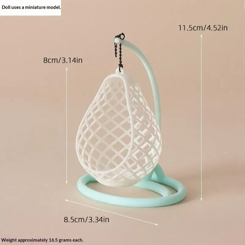 1:12 Scale Dollhouse Miniature Wicker Hanging Egg Chair Model Dollhouse Miniature Axl A2