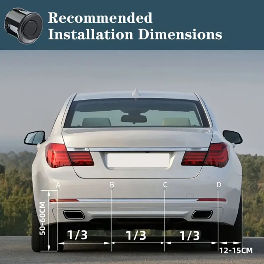 Car LED Parking Sensor Kit 4 Sensors Reverse Backup Radar 12V Parking Sensor Kit Axl