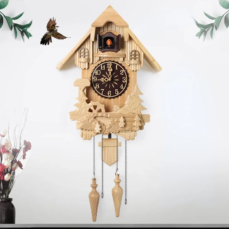 Solid Wood Cuckoo Clock – Vintage 20" Pendulum Wall Clock Cuckoo Wall Clock Axl