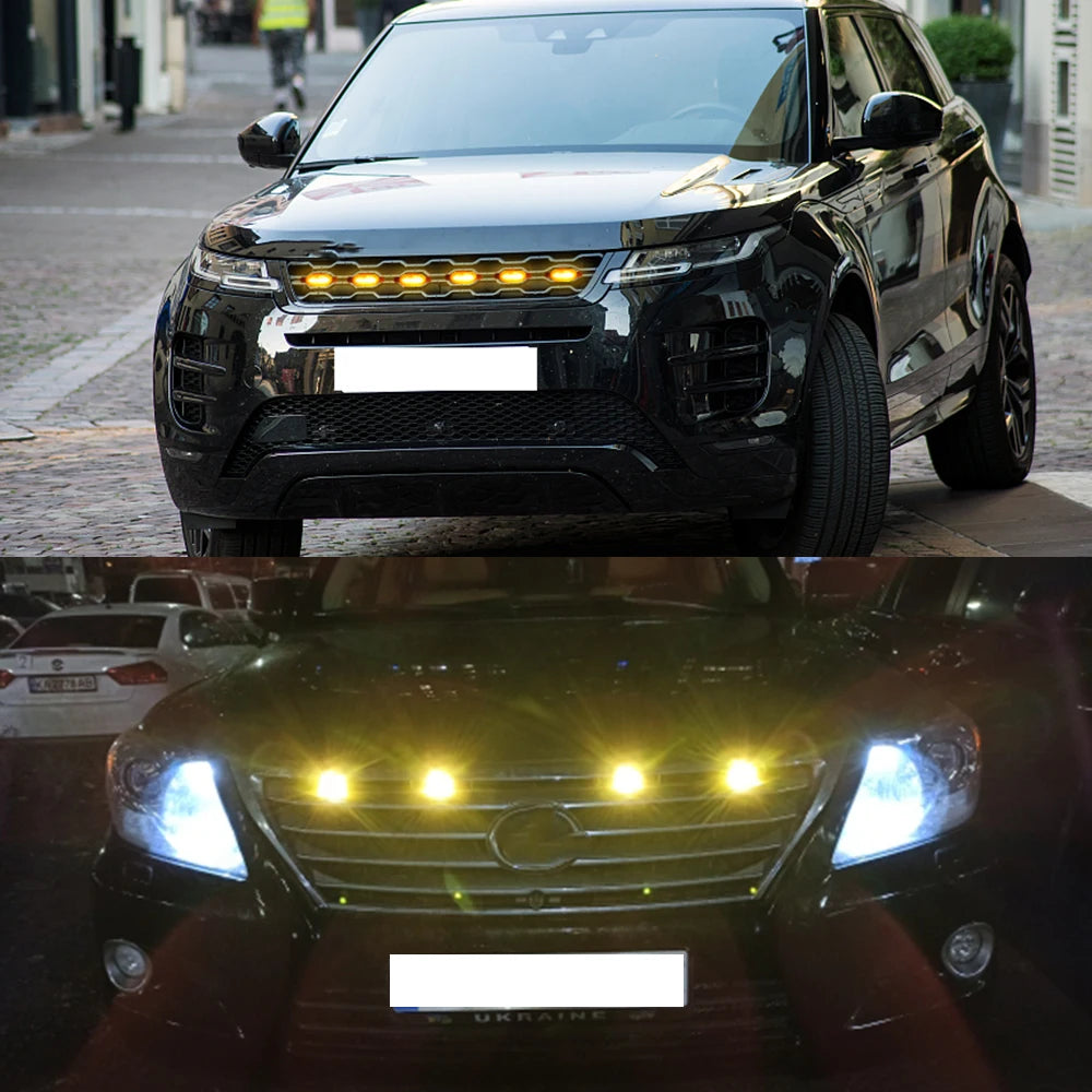 LED Amber Eagle Eye Grille Light Kit – 12V Universal 6 SMD Automotive Grille Light Axl