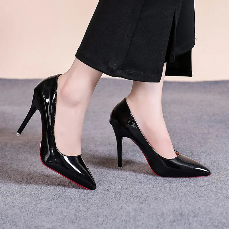 Women's Pointed Toe Stiletto Pumps | Patent Leather High Heels Stiletto Pumps Axl