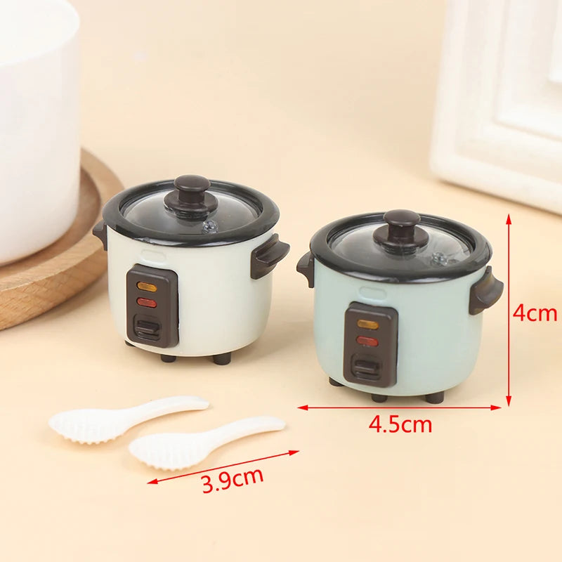 1:12 Dollhouse Miniature Rice Cooker with Spoon | Kitchen Decor Dollhouse Accessory Axl