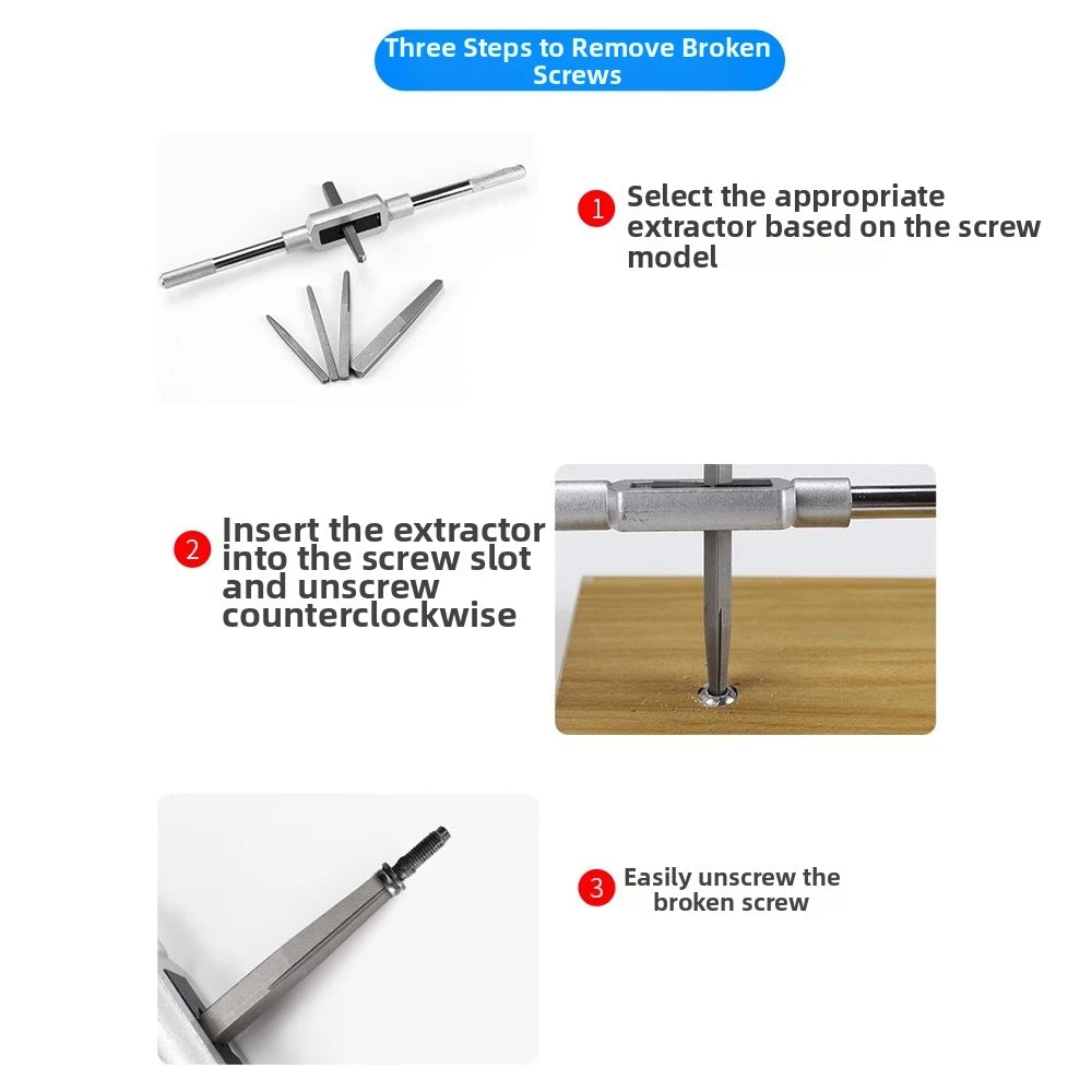 6-Pc Square Groove Broken Screw & Bolt Extractor Set | CR-V Screw Extractor Set Axl