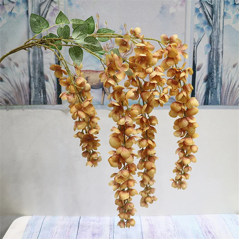 Artificial Wisteria Hanging Flower Strings – 6 Stem Wall Decor Artificial Hanging Flowers Axl coffee 1