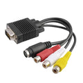 VGA to S-Video 3 RCA Composite AV Adapter Cable | PC Laptop Video Adapter Cable Axl 1pcs