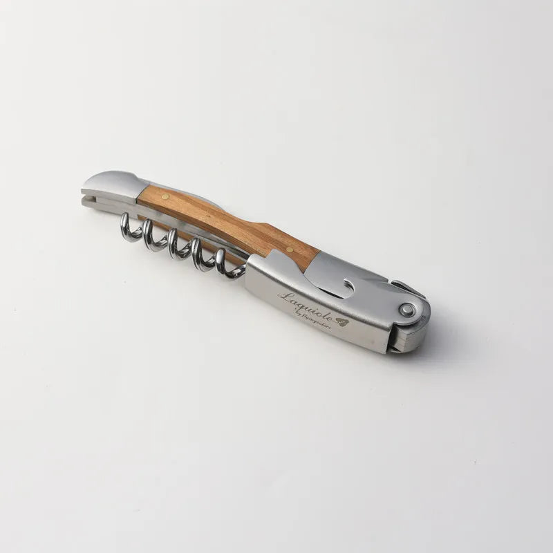 Laguiole Wine Corkscrew – Olive Wood & Stainless Steel Wine Corkscrew Axl Olive wood