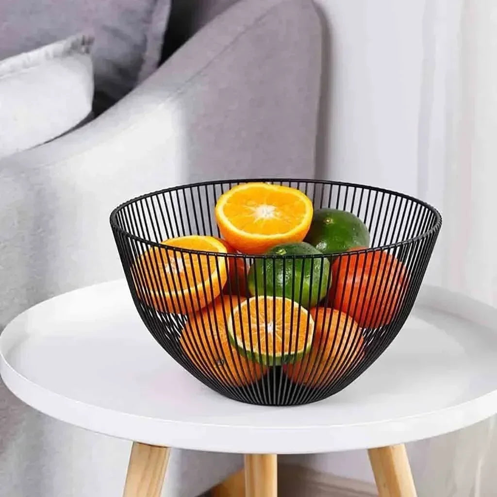 Metal Wire Fruit Basket – Kitchen Bread & Food Storage Tray Wire Storage Basket Axl