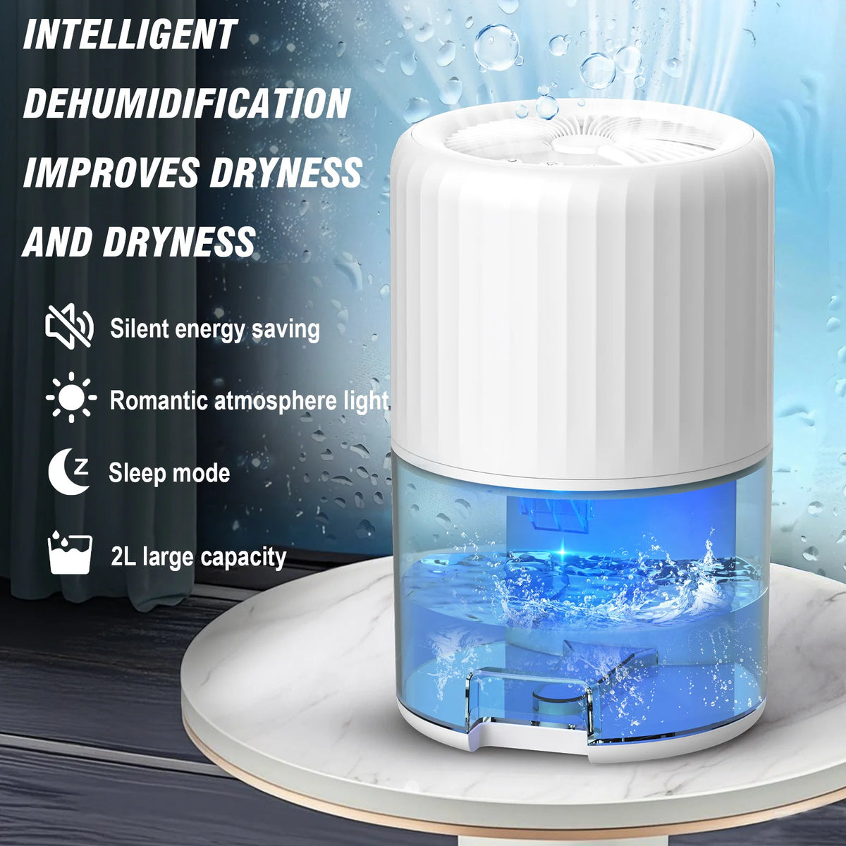 BALASHOV Small Dehumidifier with RGB LED – Bedroom & Home Home Dehumidifier Axl