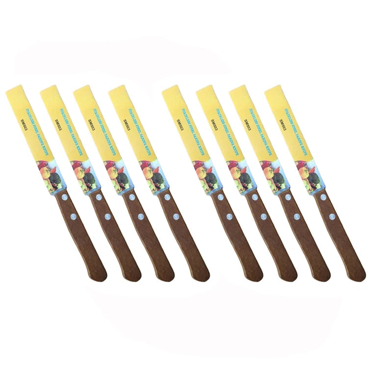 Serrated Steak Knife Set – Stainless Steel & Wooden Handle Steak Knife Set Axl 8pcs