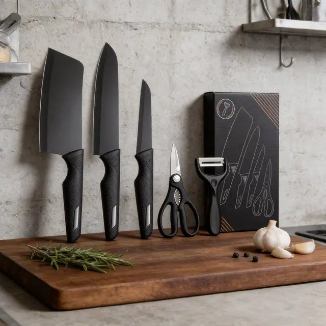 5-Piece Non-Stick Kitchen Knife Set | Stainless Steel Blades Kitchen Knife Set Axl