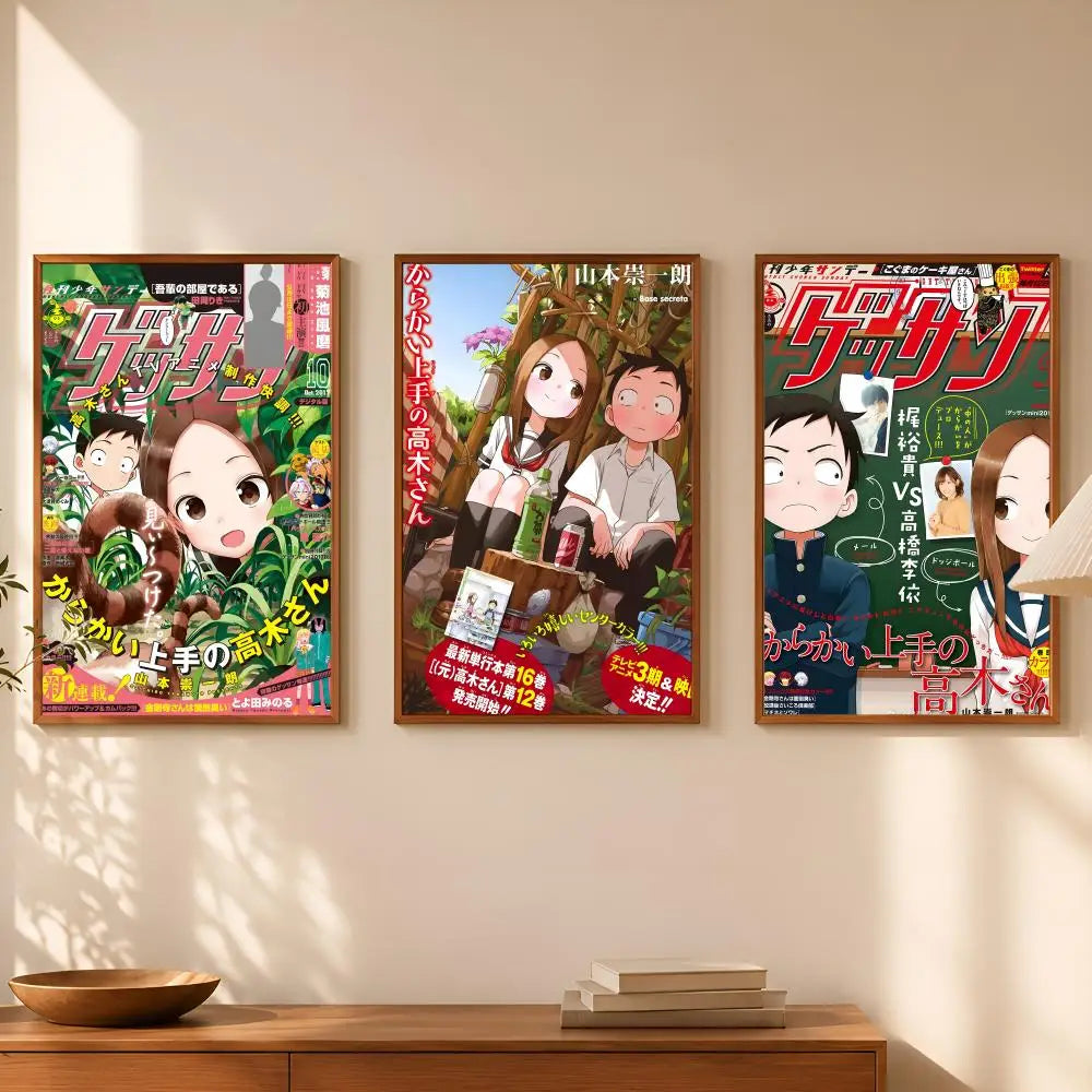 Takagi-san Anime PVC Wall Poster – Self-Stick HD Waterproof Art Anime Wall Poster Axl