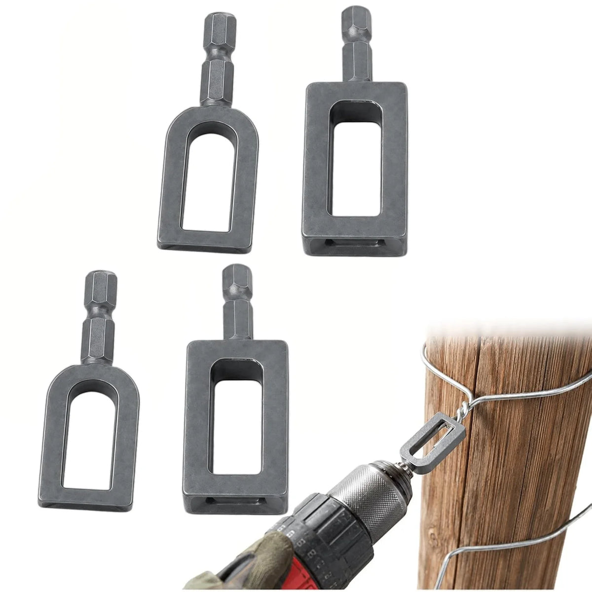 4-Pack Wire Twister Drill Bits – 1/4" Hex Shank for Rebar & Fence Wire Twister Drill Bits Axl