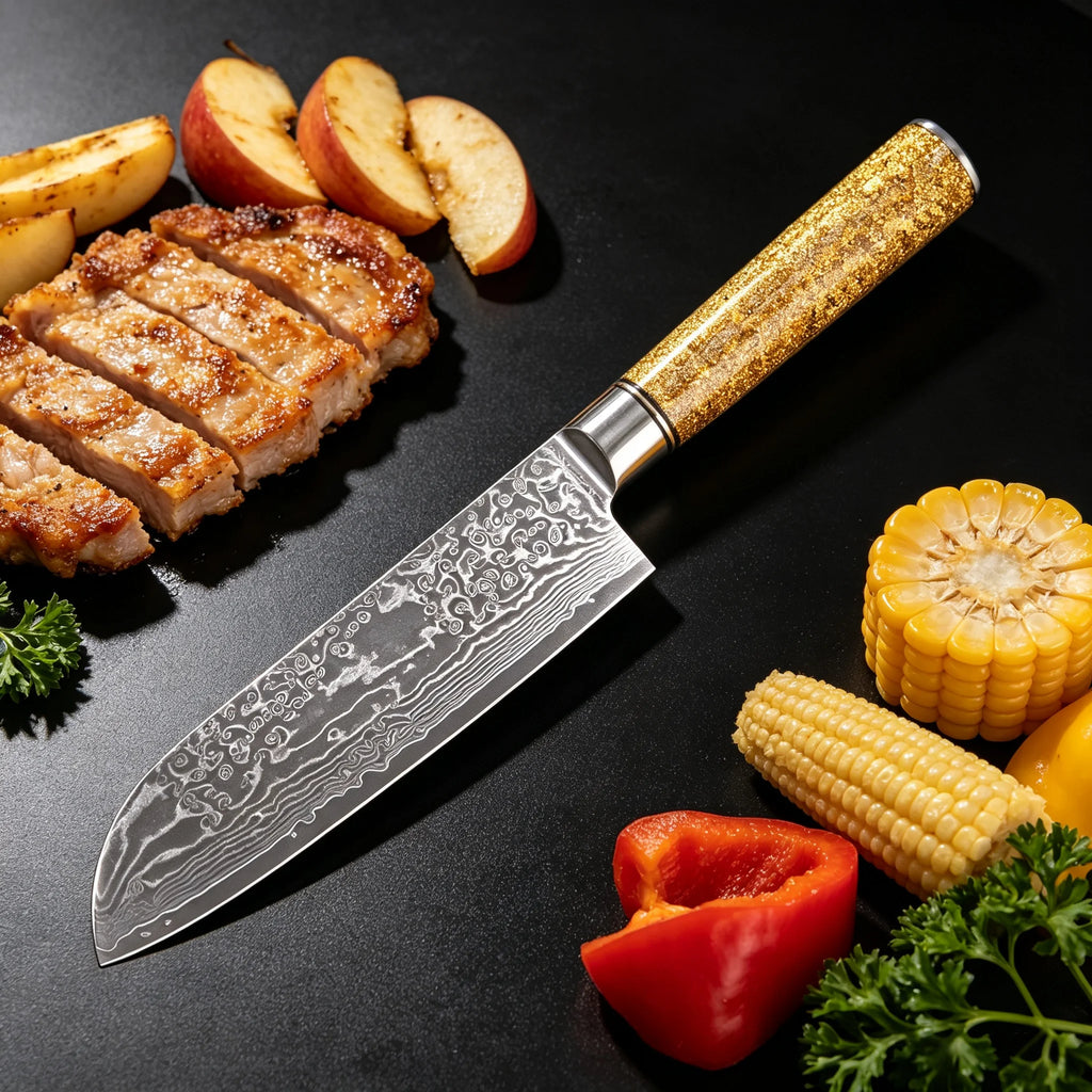 67-Layer Damascus Steel Santoku Knife | Sharp Chef Knife Damascus Santoku Knife Axl