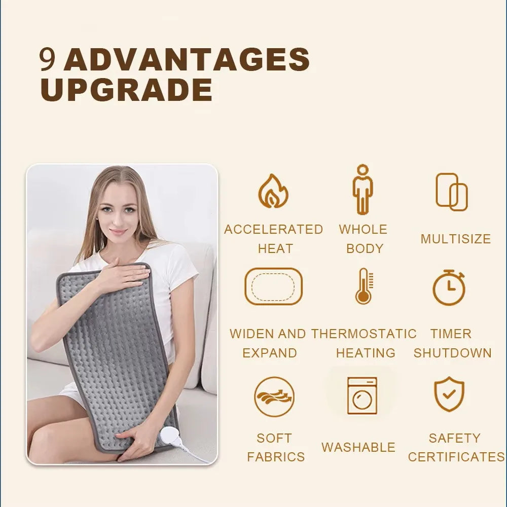 30×60cm Electric Heated Blanket – 9-Level Temp & Timer Electric Heated Blanket Axl