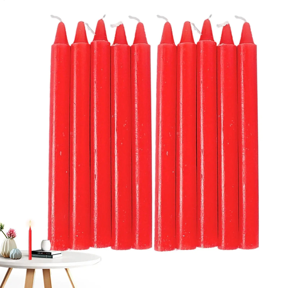 10-Pack Unscented Taper Candles – Natural Wax, Wedding & Home Taper Candles Axl