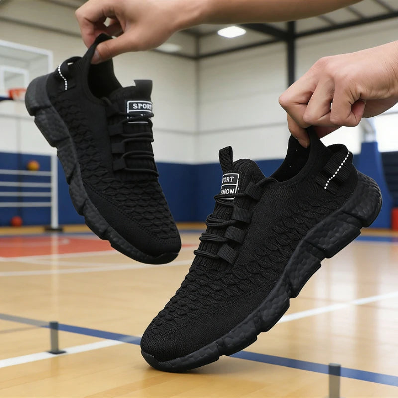 Men's Yellow Knit Running Sneakers – Lightweight & Breathable Men's Running Sneakers Axl All Black 42
