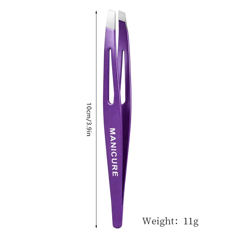Stainless Steel Eyelash Tweezers Set – Lash Extension & Brow Eyelash Tweezers Set Axl purple