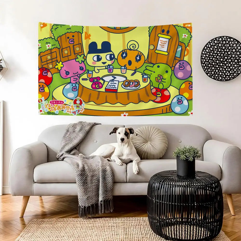 Tamagotchi Wall Flag – Indoor & Outdoor Art Banner Decor Decorative Wall Flag Axl