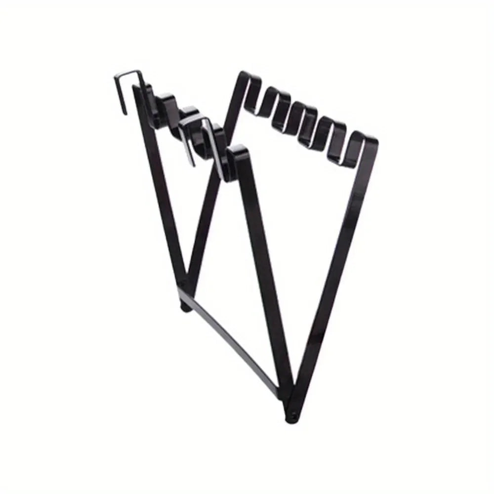 Foldable Over-Door Trash Bag Holder | Kitchen Cabinet Rack Door Storage Rack Axl Black