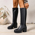 Women's Knee-High Knight Boots | Square Heel, Wide Sizes EU 34–50 Knee-High Boots Axl Black leather 35