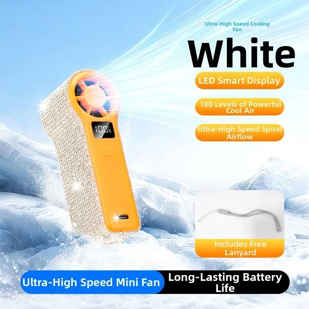 Rhinestone Handheld Fan – Digital Display USB Rechargeable Handheld Cooling Fan Axl
