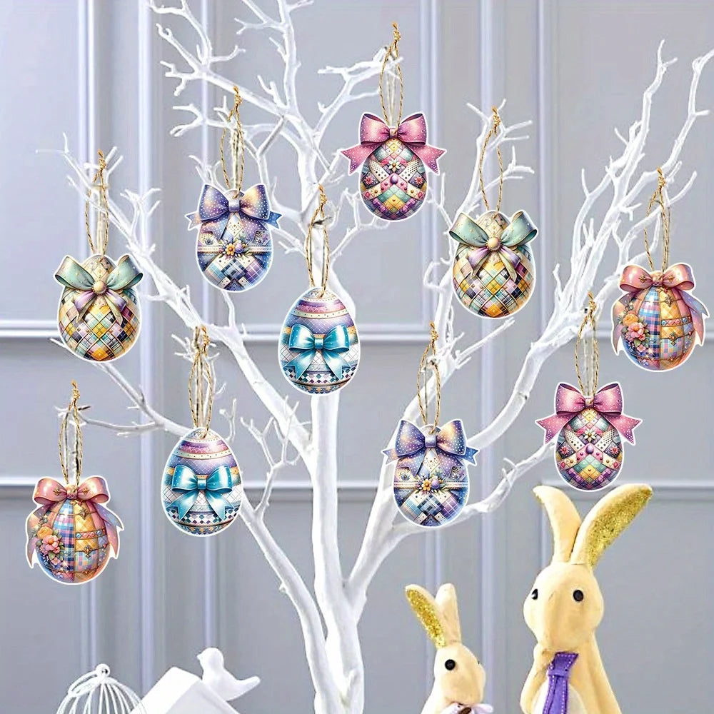Multicolor Bow & Plaid Paper Ornaments with Rope – 10 Pack Paper Party Ornaments Axl