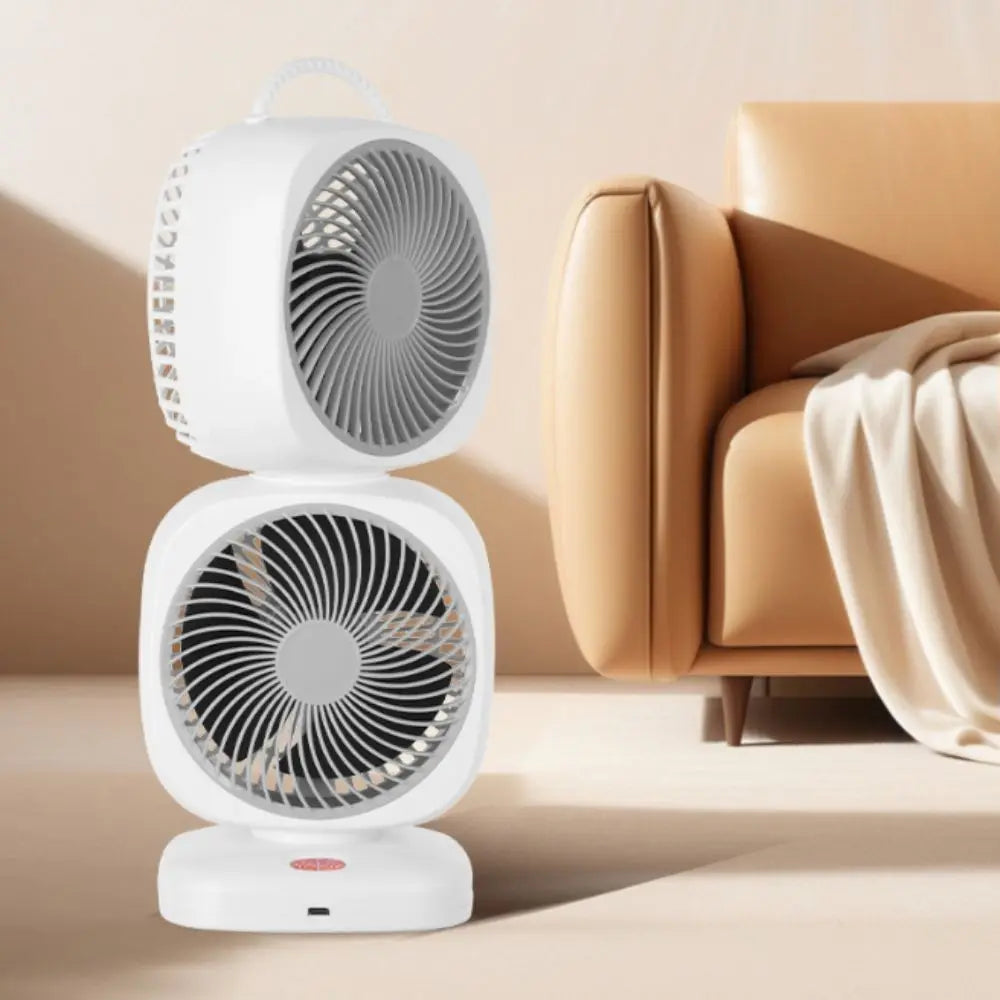 Mini Double-Layer Wireless Air Circulation Fan – 350° Rotation Desk Air Circulation Fan Axl