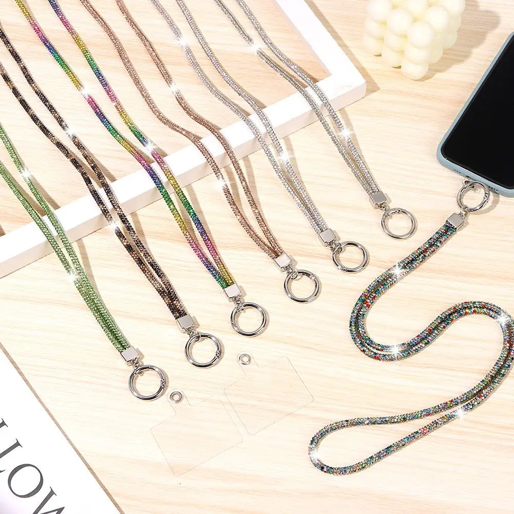 Glitter Rhinestone Phone Lanyard – Crystal Diamond Chain Strap Phone Lanyard Strap Axl