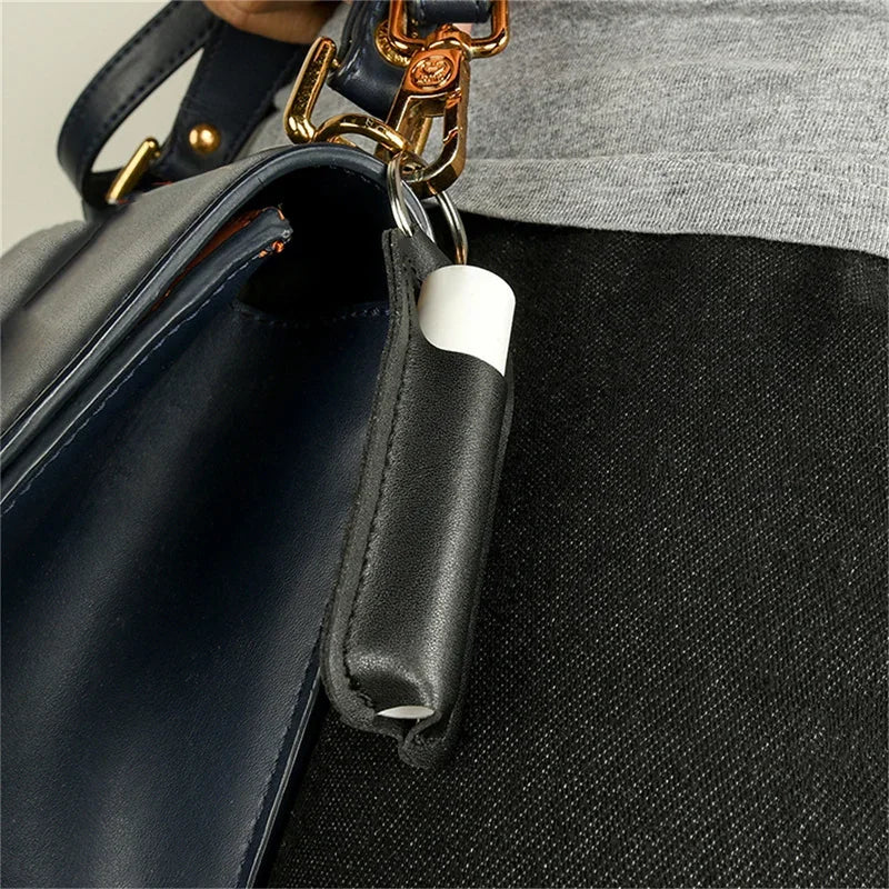 PU Leather Lipstick Holder Keychain – Portable Cosmetic Case Lipstick Organizer Case Axl