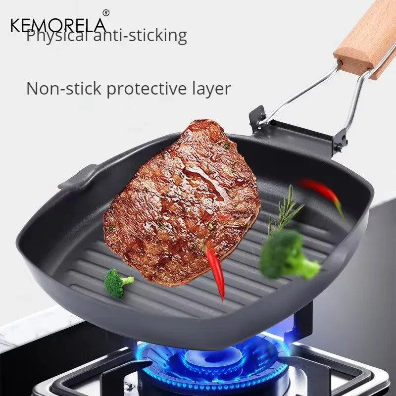 KEMORELA Foldable Grill Pan – Portable Non-Stick Camping Skillet Foldable Grill Pan Axl