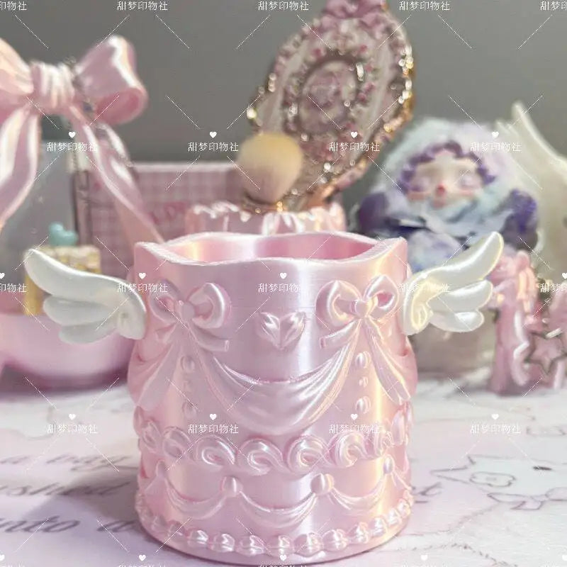 Angel Wings Makeup Brush Holder – Silk Texture Cosmetic Organizer Cosmetic Brush Organizer Axl