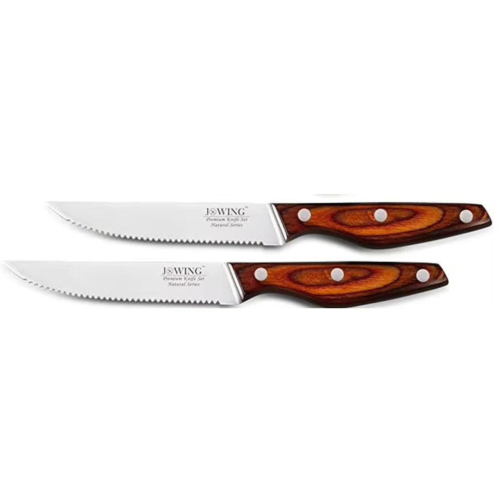 Serrated Steak Knife Set – Wood Handle, 2/4/6/8 Piece Steak Knife Set Axl 2pcs