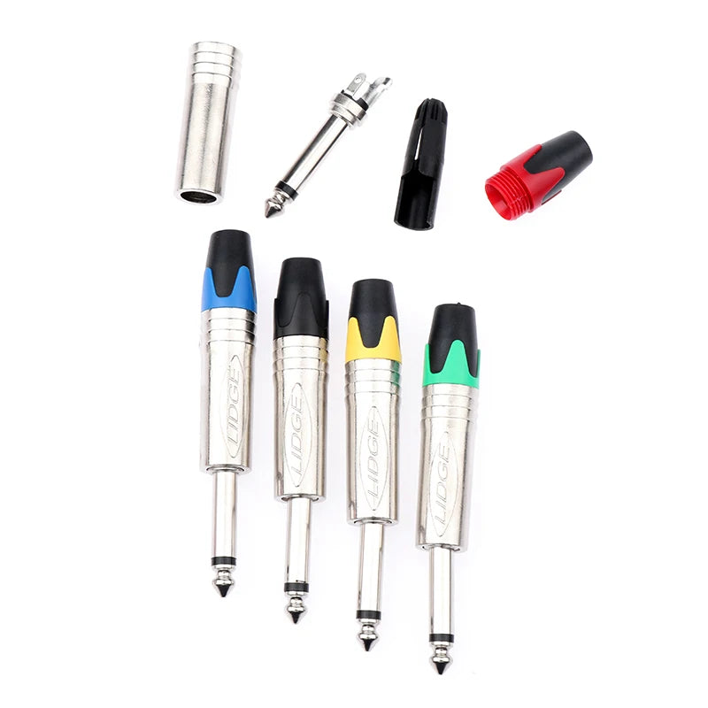 6.35mm Mono Audio Plug with Mute Function | Metal Jack Connector Audio Jack Connector Axl