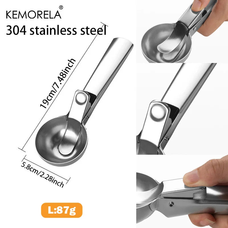 KEMORELA Stainless Steel Ice Cream Scoop – Ergonomic Handle Ice Cream Scoop Axl L