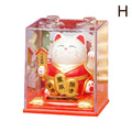 Solar Lucky Cat Figurine – Auto Wave Fortune Cat Ornament Solar Cat Figurine Axl H