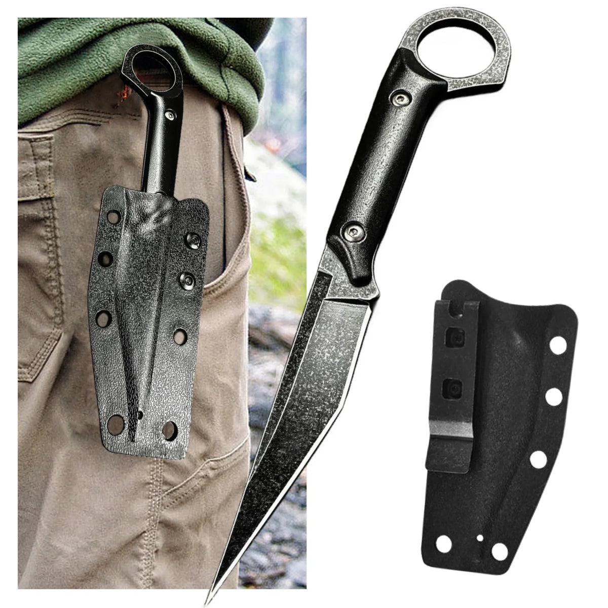YRIDEFE EDC Fixed Blade Straight Knife with Sheath Fixed Blade Knife Axl