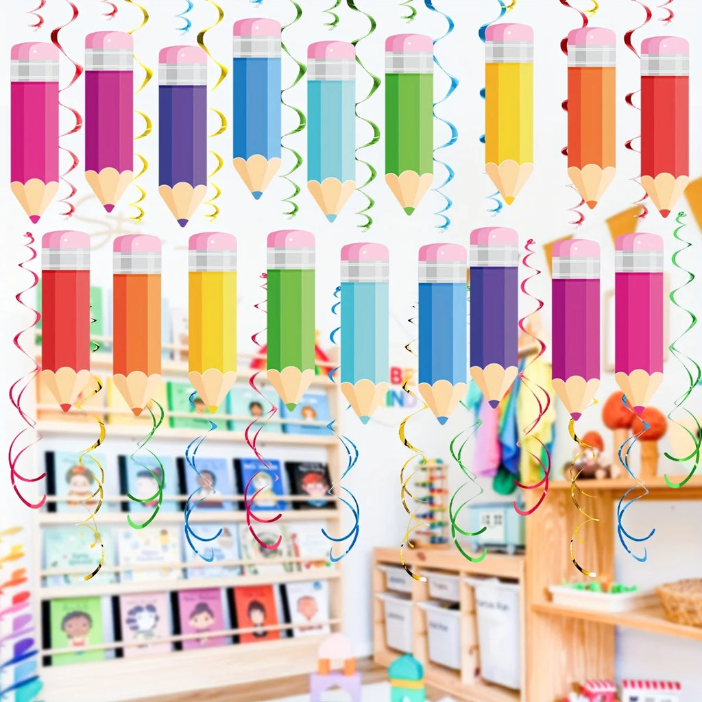 48-Piece Back to School Hanging Swirl Decorations | Party Décor Party Hanging Decorations Axl