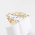 Huitan Branch Adjustable CZ Ring – Pavé Cubic Zirconia Fashion Ring Axl F1755 resizable