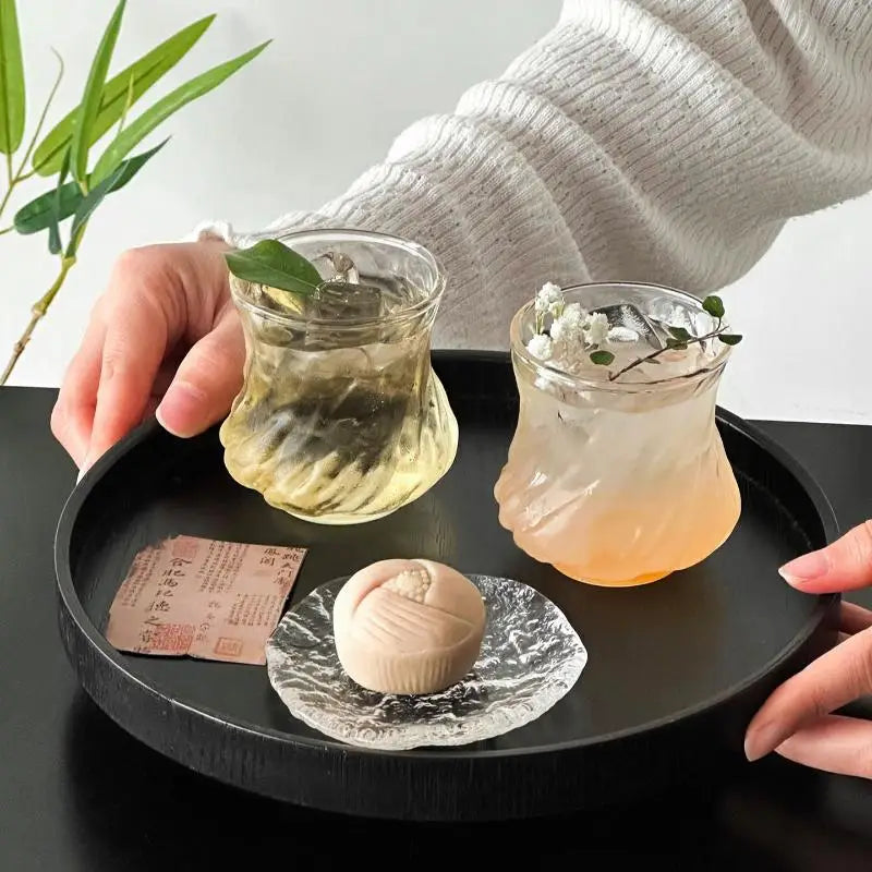 Bamboo Shape Glass Cup – Large Capacity Clear Drinking Mug Glass Drinking Cup Axl