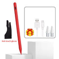 Universal Stylus Pen for iPad & Android Tablets | p+7 Tablet Stylus Pen Axl red and glove