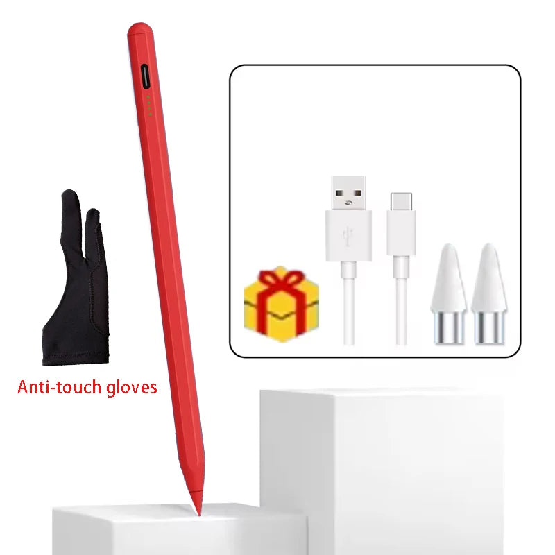 Universal Stylus Pen for iPad & Android Tablets | p+7 Tablet Stylus Pen Axl red and glove